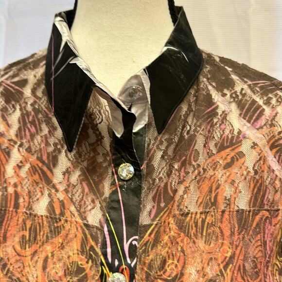 Unique FANTAZIA Button-Up Shirt - Size Large - Picture 3 of 11